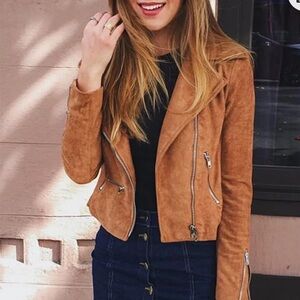 Suede moto jacket by Lulus